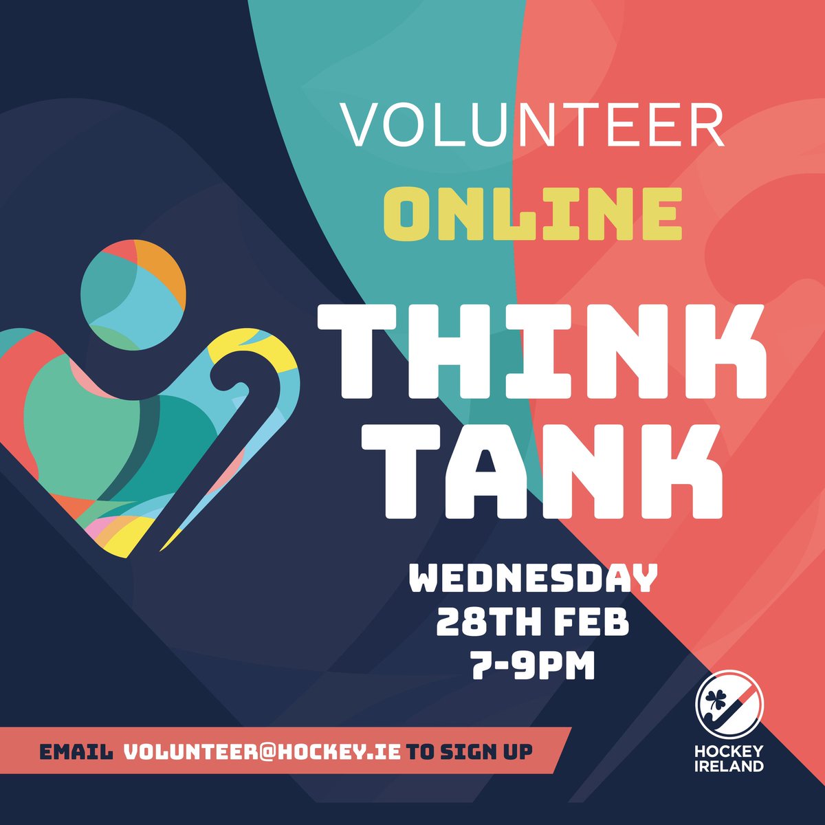 irishhockey's tweet photo. 𝐂𝐚𝐥𝐥𝐢𝐧𝐠 𝐚𝐥𝐥 𝐯𝐨𝐥𝐮𝐧𝐭𝐞𝐞𝐫𝐬!

Hockey Ireland are inviting any and all volunteers to an online Volunteer Think-Tank workshop on Wednesday 28th of February.

To find out more go to https://t.co/qJ7NJtEpsJ or email volunteer@hockey.ie to sign up. https://t.co/CNVjFR0Yxk