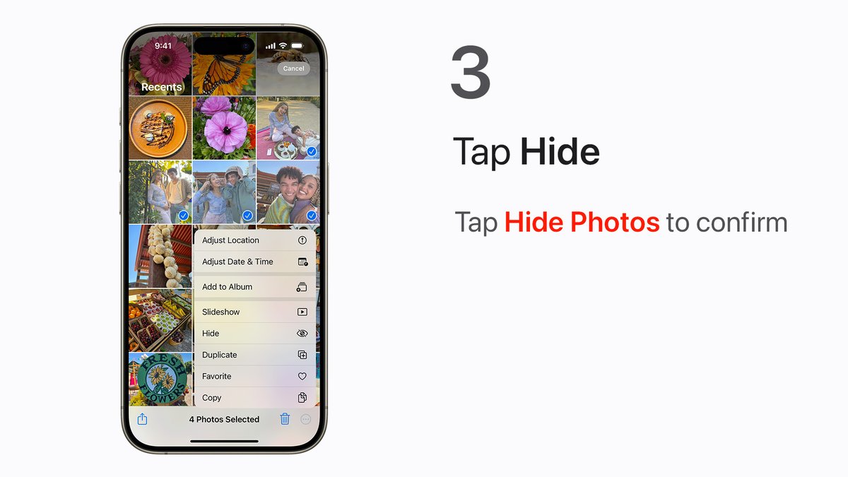 When you hide photos in the Photos app, they’re only accessible with Face ID, Touch ID, or your passcode. 🔐 Here’s how it works.