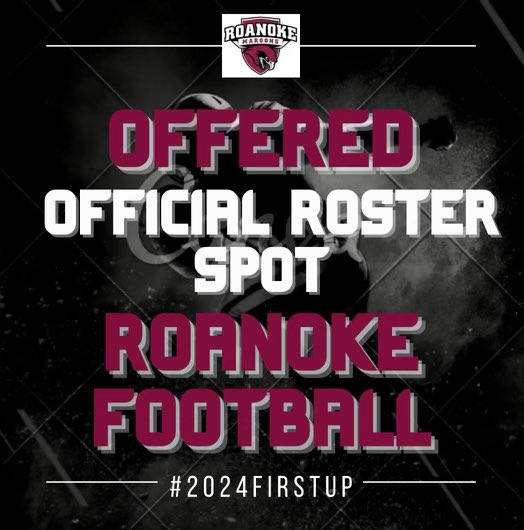 Khamari_Garner's tweet photo. After a great visit and conversations. I am happy to receive an official roster spot at Roanoke College Football. Thanks @CoachSprad_3 @BryanStiney @Coach_Ferrick @CoachGiancola @Coach_Ven3 @RoanokeFB 
#GoNoke #2024FirstUp https://t.co/Qoxrd0NmaO