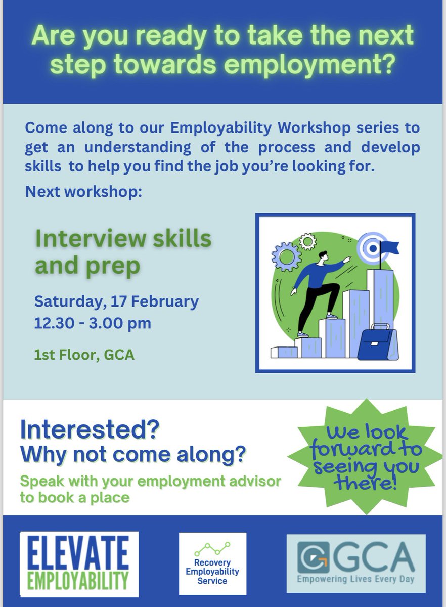 Do you have an interview coming up soon, or just want to brush up on your interview skills for future opportunities 😊? Why not come to our Interview Skills & Prep workshop this Saturday, 17th February 12:30 pm - 3:00 pm on the 1st floor at GCA office.