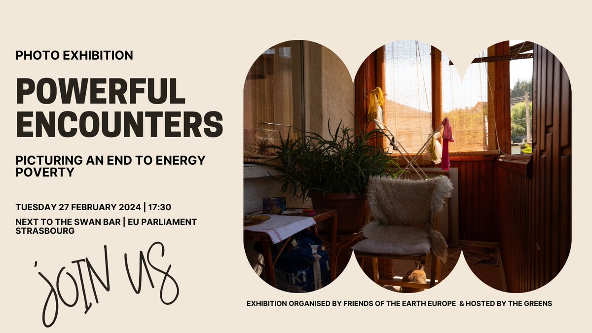 foeeurope's tweet photo. 🙋 Wondering how people are experiencing and fighting energy poverty across Europe? 

Come to our 📸 exhibition to
💚 see and hear first-hand stories
💚discover sustainable solutions to energy poverty for and by the people

Info below ⬇️ @Europarl_EN 

#endenergypoverty https://t.co/kqRg8m52VC