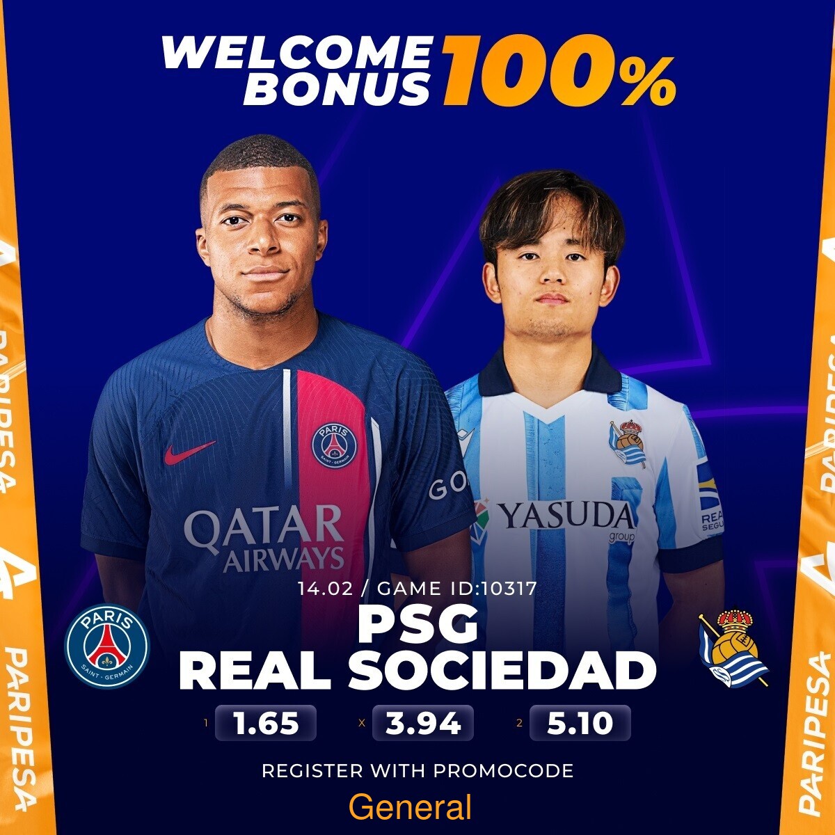 generali_davido's tweet image. 🔔Tonight's showdown promises an exhilarating clash between PSG and Real Sociedad in the #UEFAChampionsLeague!🏆
⚽Pick Both teams to score  gg🔥 ✔️

Register here using the link and get huge bonus 👉 bit.ly/3qGp5X4
 Use promocode:General 
#GeneralTips