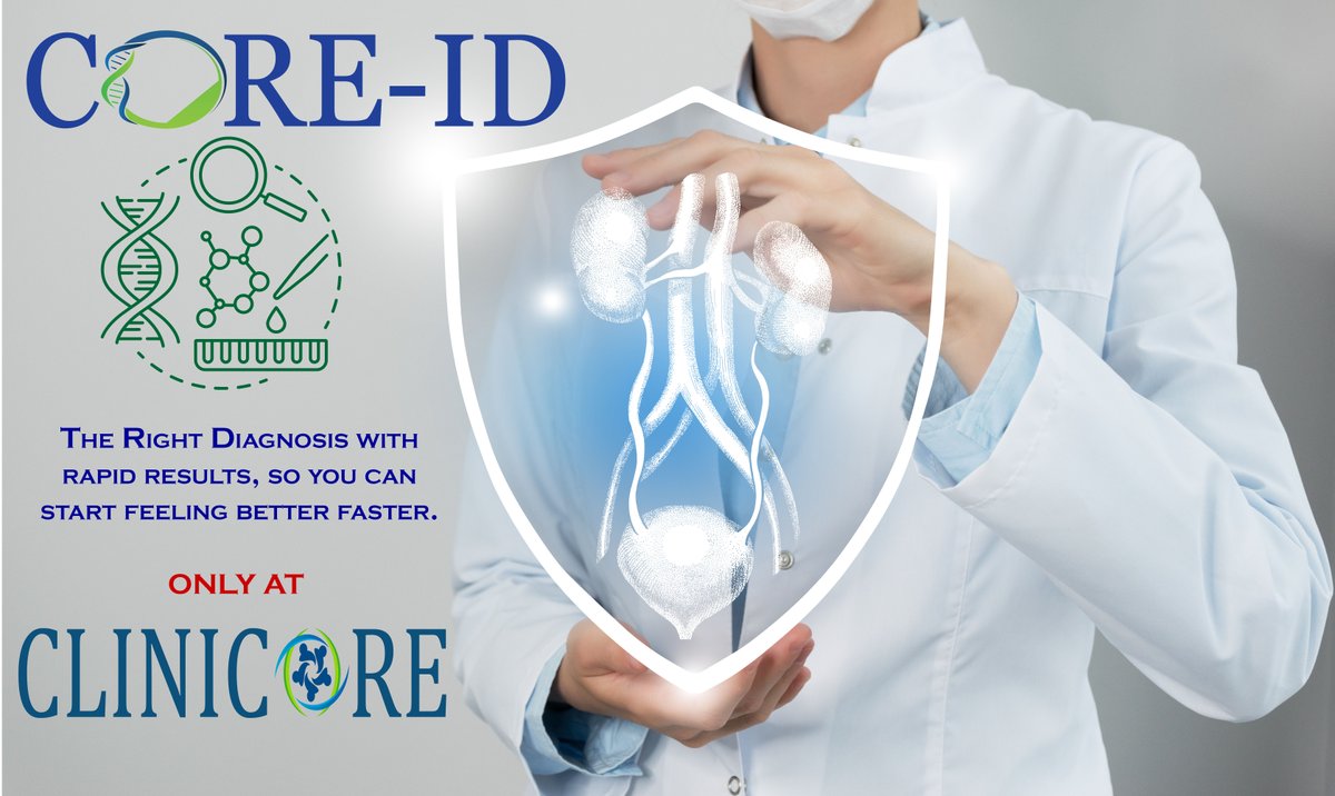Clinicore70471's tweet image. Did you know that urinary tract infections (UTIs) are incredibly common?  Introducing CORE-ID, the latest cutting-edge technology available exclusively at Clinicore! 💙 #UTIs #COREID #Clinicore #PCR #AntibioticResistance