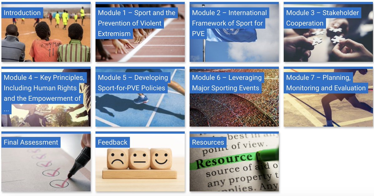 📢To commemorate #PVEDay, @un_oct launched its new eLearning course on Preventing Violent Extremism through #Sport. ⚽️ Providing guidance for policymakers & practicioners on national #Sports4PVE strategies 💻Accessible on our #ConnectAndLearn platform: learn.unoct-connectandlearn.org/course/view.ph…