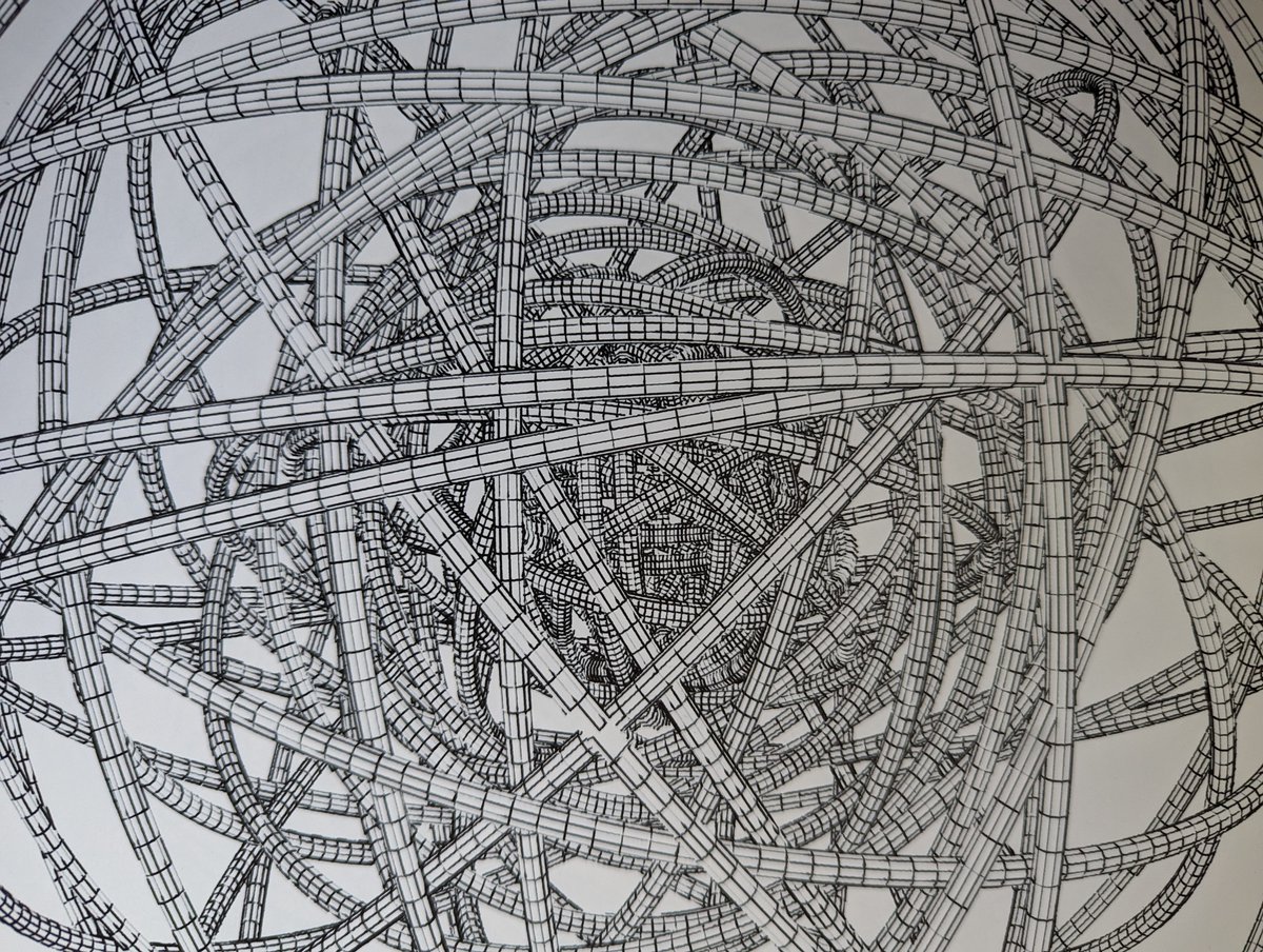 Reddoesthing's tweet image. Finished piece. Plotted on 8.5/11 using Pilot G2 pens