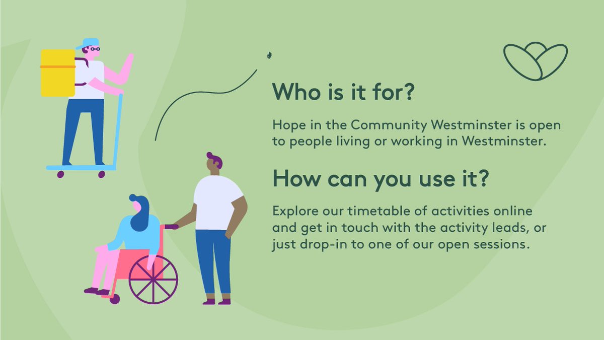 Do you live or work in Westminster? Here’s how you can sign up to a mental health and wellbeing activity of your choosing! Browse are activities here and get in touch: cnwl.nhs.uk/hope-community… #Westminster #nonclinical #mentalhealth #support
