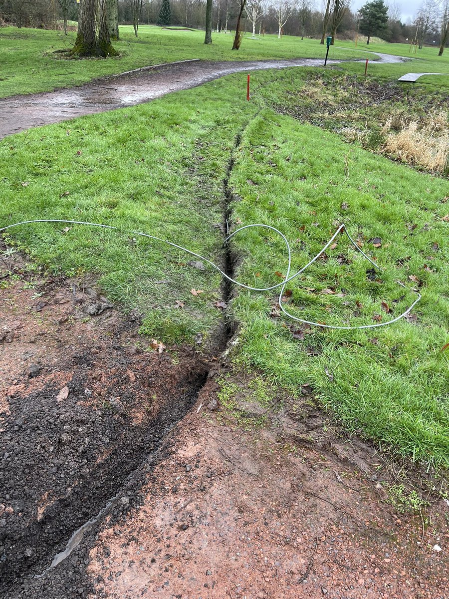 kenston2000's tweet photo. After all the rain you’ve got to prepare for a drought at some point I suppose 😅🙏installing new irrigation cable (the old fashioned way) to our 5th tee @DentonGolfClub https://t.co/woM2pdFpaP