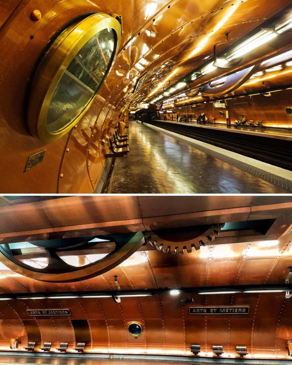 7. Arts et Métiers, Paris An ode to steampunk science fiction and French novelist Jules Verne - copper cladding, portholes and exposed bolts.