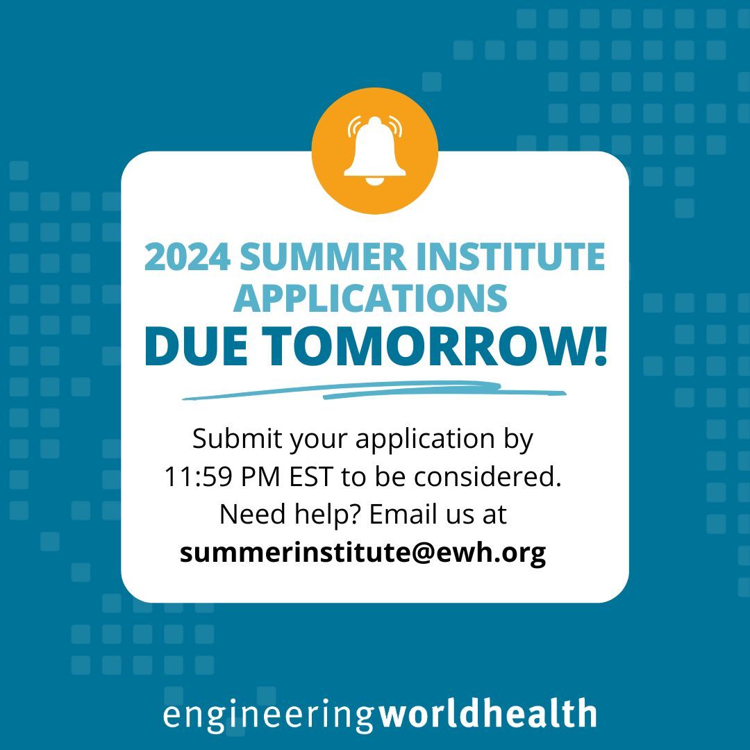 🗓️ The FINAL deadline to apply for 2024 Summer Institutes is tomorrow, February 15! Submit your application by 11:59 EST to be considered. 

➡️ buff.ly/3jTQT6S