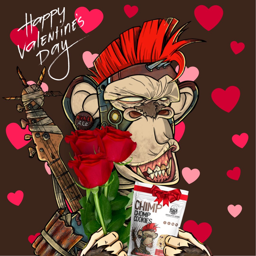 Happy Valentine's Day 🌹filled with shared smiles and sweet moments! from Apocalyptic Rations team🍪❤️

#HappyValentinesDay #chocolate #roses #chimpbites #chimpchompcookies