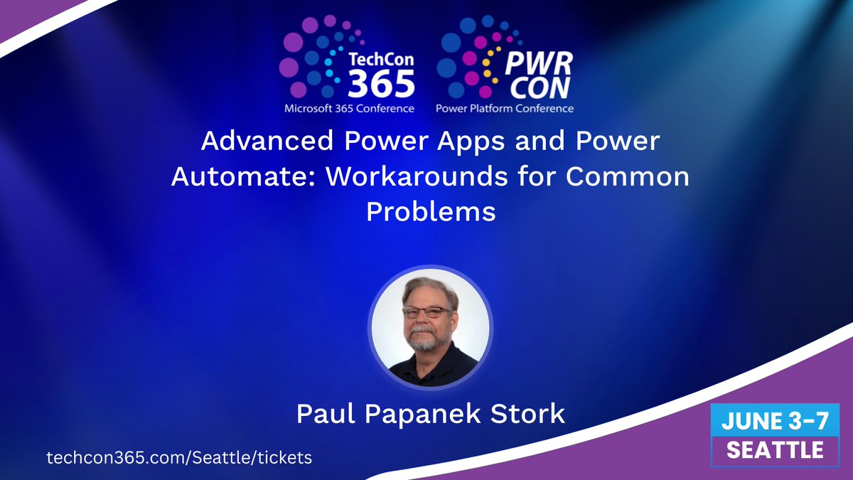 TechCon 365, PWRCON & DATACON (@techcon365) on Twitter photo ✴️TechCon365 Speaker Spotlight Series✴️
Join <a href="/PStork/">Paul Papanek Stork</a> Paul Papanek Stork, Microsoft MVP for 15+ years, as he gives you a comprehensive overview of the most common issues encountered when trying to develop applications and workflows in the Power Platform. You'll examine each type ✴️TechCon365 Speaker Spotlight Series✴️
Join <a href="/PStork/">Paul Papanek Stork</a> Paul Papanek Stork, Microsoft MVP for 15+ years, as he gives you a comprehensive overview of the most common issues encountered when trying to develop applications and workflows in the Power Platform. You'll examine each type