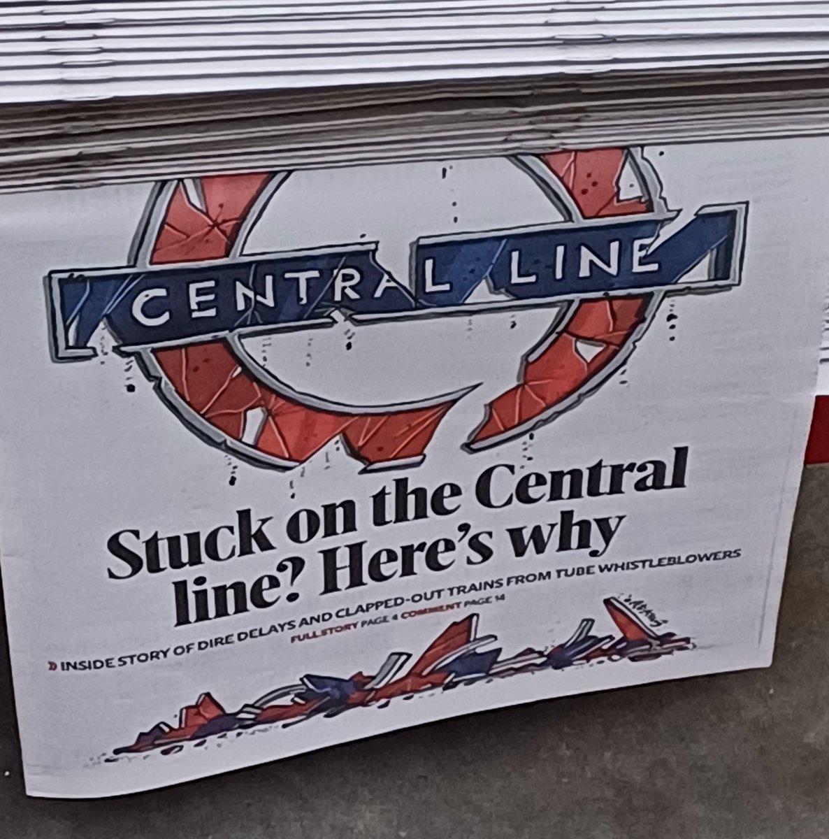 Tonight's Standard coverage beyond depressing for those at the East of the Central Line! @TfL have a tremednous amount to answer for here.