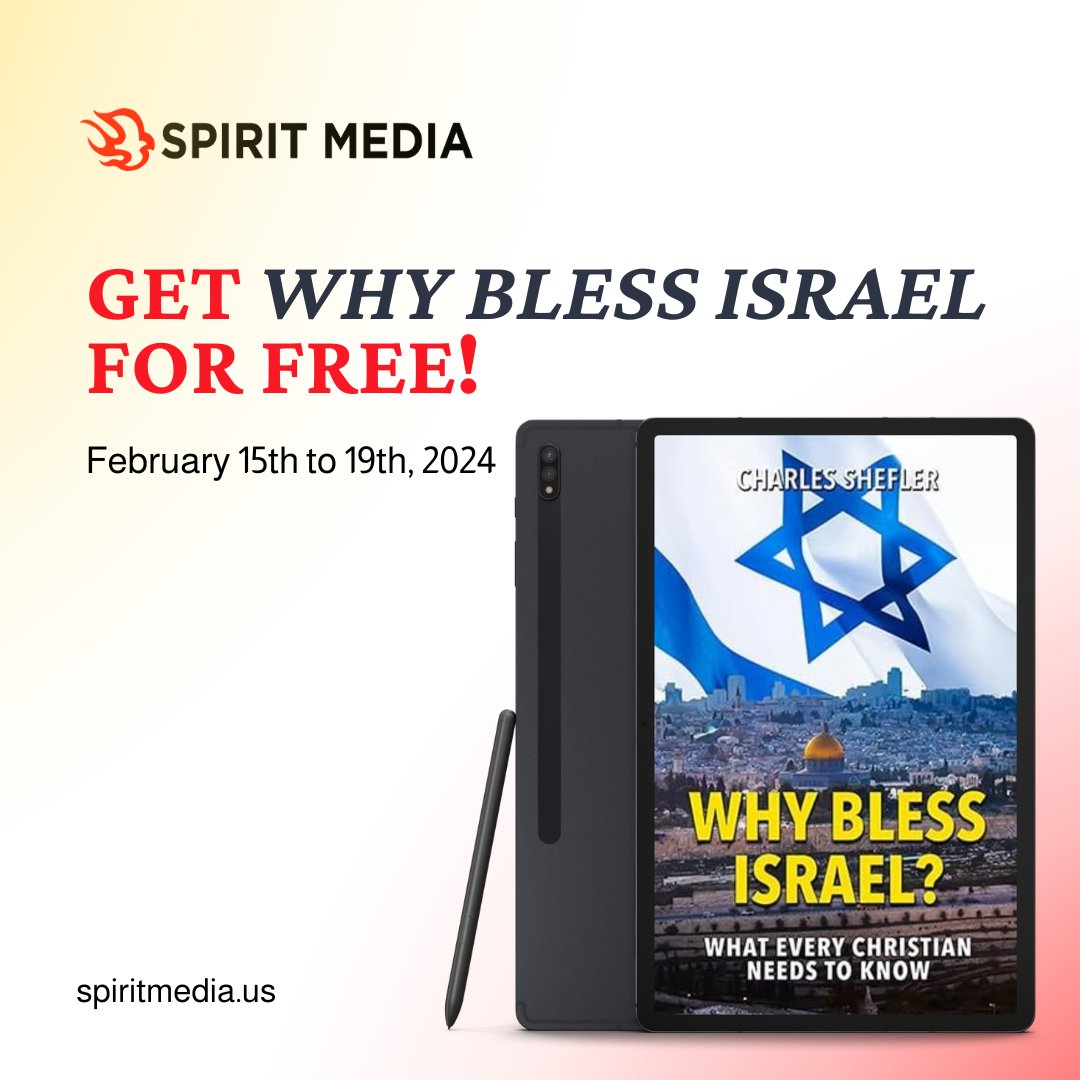 Get your FREE Christian eBook! amazon.com/dp/B0CTJ64QVC

Fuel a new devotion to God with Charles Shefler's 'Why Bless Israel: What Every Believer Needs to Know'.

#spiritmedia #freeebook #FreeEbookDownload #christianbooks #christianauthor #christianliving #christianlifestyle