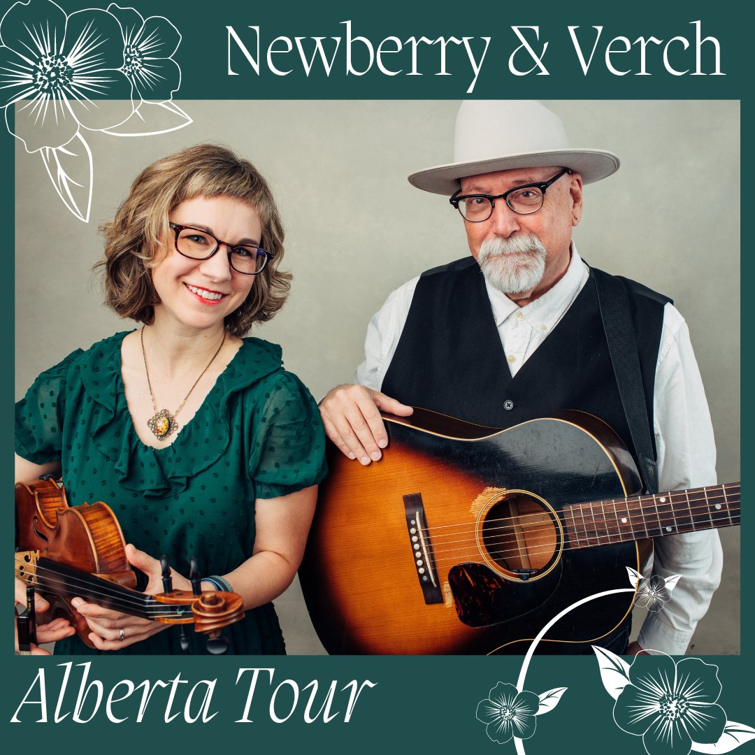 A week from today <a href="/JoeNewberry/">Joe Newberry</a> &amp; I are ✈️ traveling west to Wild Rose Country! 🌺 We're ready for crisp winter air and warm audiences. Join us Feb 22 <a href="/ArtsCanmore/">artsPlace Canmore</a>, Feb 23 <a href="/centralmusicfes/">Central Music Fest</a>, Feb 24 <a href="/NLFClub/">Northern Lights Folk</a>, Feb 26 Grande Prairie Live 🎼 Full details: aprilverch.com/tour-dates/