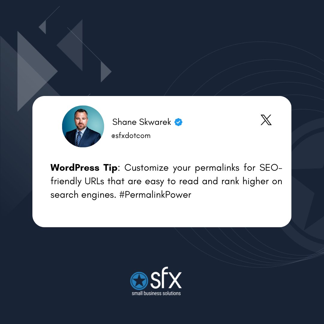 sfxdotcom's tweet image. 𝐖𝐨𝐫𝐝𝐏𝐫𝐞𝐬𝐬 𝐓𝐢𝐩: Customize your permalinks for SEO-friendly URLs that are easy to read and rank higher on search engines. 🌐🔗 #PermalinkPower