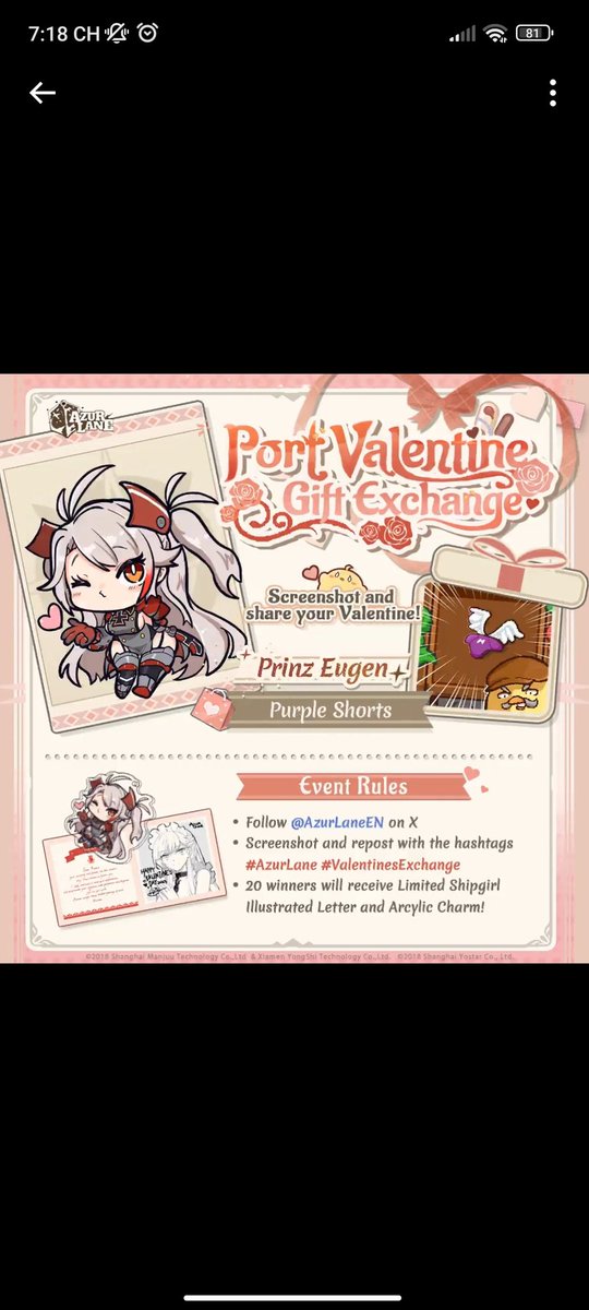 Max10053's tweet photo. @AzurLane_EN Gladly take valentine gift from ma Prinz #AzurLane #ValentinesExchange https://t.co/ZKnCbWVIcJ