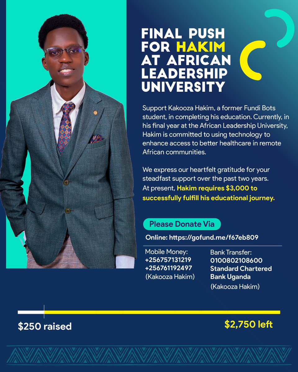 @TonyNatif @benmwine No prank needed indeed. 😂😂 But in that spirit, I'd appreciate if you could both contribute to one of our student's final semester at African Leadership University (@kakooza_hakeem 🙃🙃) MM is also welcome. gofundme.com/f/pay-for-kako…