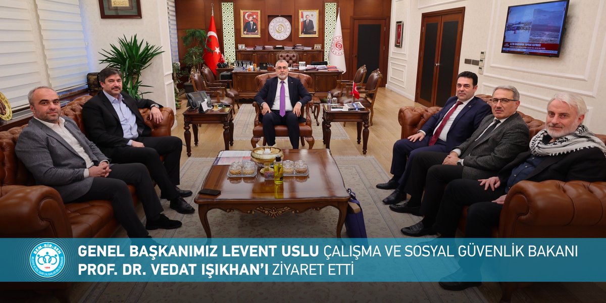 Genel Başkanımız 
Levent Uslu 

Genel Başkan Yardımcılarımız 

Çalışma ve Sosyal Güvenlik Bakanı
Prof. Dr. Vedat Işıkhan’ı 
Ziyaret Ederek İstişarelerde Bulundu. 

➡️ 3600 Ek Gösterge
➡️ Kamu Mühendislerinin Özlük Hakları
➡️ İş Akdi Feshedilmiş Sözleşmeli Personeller
➡️