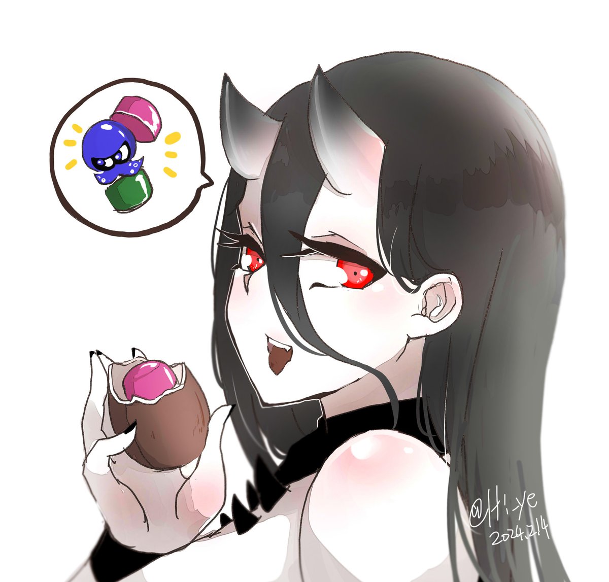 戦艦棲姫 「提督~チョコレートエッグもう一箱買ってきてね～ 」|海翼(カイ ヨク)のイラスト