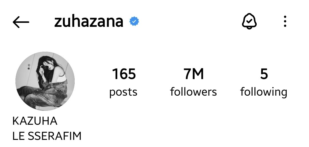KazuhaChart's tweet photo. [📊] 240214

#KAZUHA's Instagram account (@.zuhazana) has reached 7 million followers! 🥰

#KAZUHA #카즈하 #カズハ #中村一葉
#LE_SSERAFIM #르세라핌 https://t.co/pnrzZG4kin