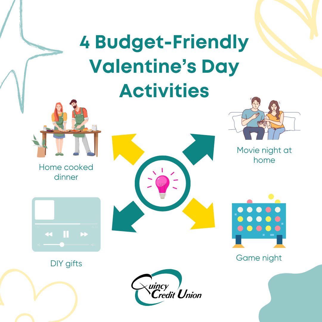 Quincy_CU's tweet photo. Happy Valentine’s Day from QCU! Celebrate love without breaking the bank with four budget-friendly activity ideas.

#dateideas #bostondatenight #valentinesday2024 https://t.co/6JrbZaQXD0