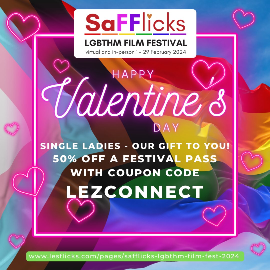 safflicks's tweet photo. There's romance in the air in the #SafflicksLGBTHMfest  ❤️ 

And if you want some of that in your real life, a festival pass gives you access to our online community where you can meet likeminded women!

Use code lezconnect for £5 off!

https://t.co/LrS2s7ccYX https://t.co/I6eJcOhRHZ