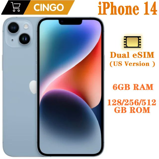 Apple iPhone 14 95% New Apple iPhone 14 6GB RAM 128GB /256GB /512GB ROM Dual eSIM 6.1' Genuine Super Retina OLED Face ID NFC A15 5G cellphone Original price: USD 1000.00 Now price: USD 620.00 Click&Buy: s.click.aliexpress.com/e/_mt71yaA #AppleiPhone14, #iPhone14