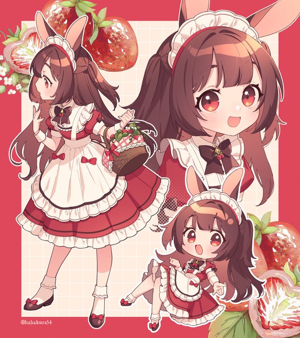 バレンタインカラーなうさぎメイドさん 
