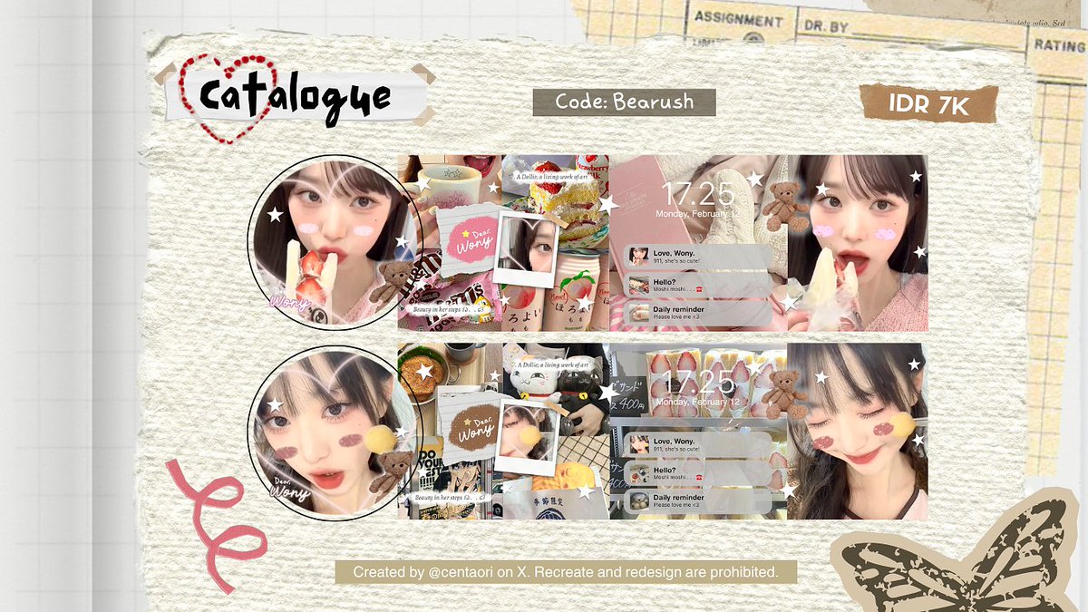 Nocheurs's tweet image. Help RT plis, akunnya goib. 😓

Hy, ak datang kembali dengan membawa macam-macam layout edisi mb wonyoung lusyu,,, harganya tertera di alt dan foto juga yeah, bisa all payment via QRIS. Mw req? Bisa juga lho! Ayo abisin untuk Indonesia yg lebih baik. 🤲

#zonauang