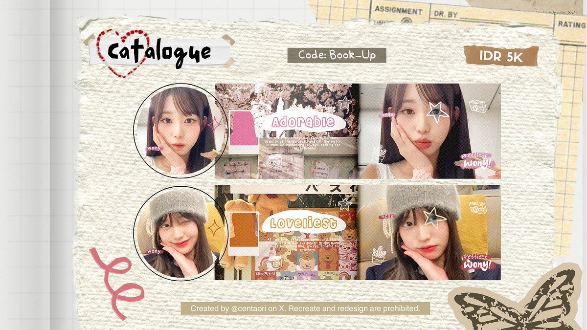 Nocheurs's tweet image. Help RT plis, akunnya goib. 😓

Hy, ak datang kembali dengan membawa macam-macam layout edisi mb wonyoung lusyu,,, harganya tertera di alt dan foto juga yeah, bisa all payment via QRIS. Mw req? Bisa juga lho! Ayo abisin untuk Indonesia yg lebih baik. 🤲

#zonauang