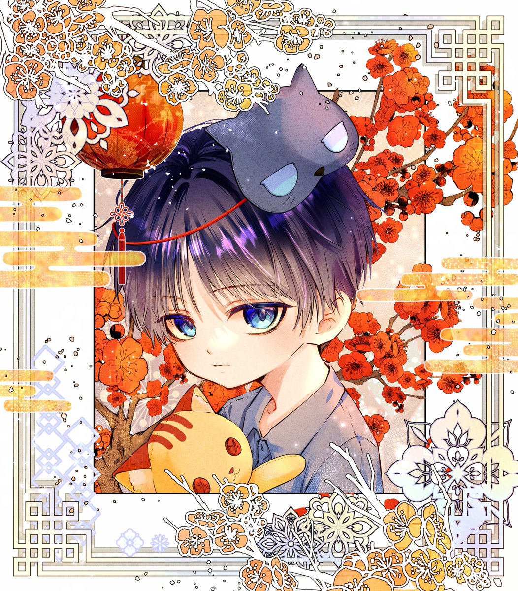 _zuiwo_'s tweet photo. 試下中國風花邊

＃中國風 #小男孩 ＃貓貓 ＃賀圖 ＃插畫 https://t.co/uhze3Sr89X