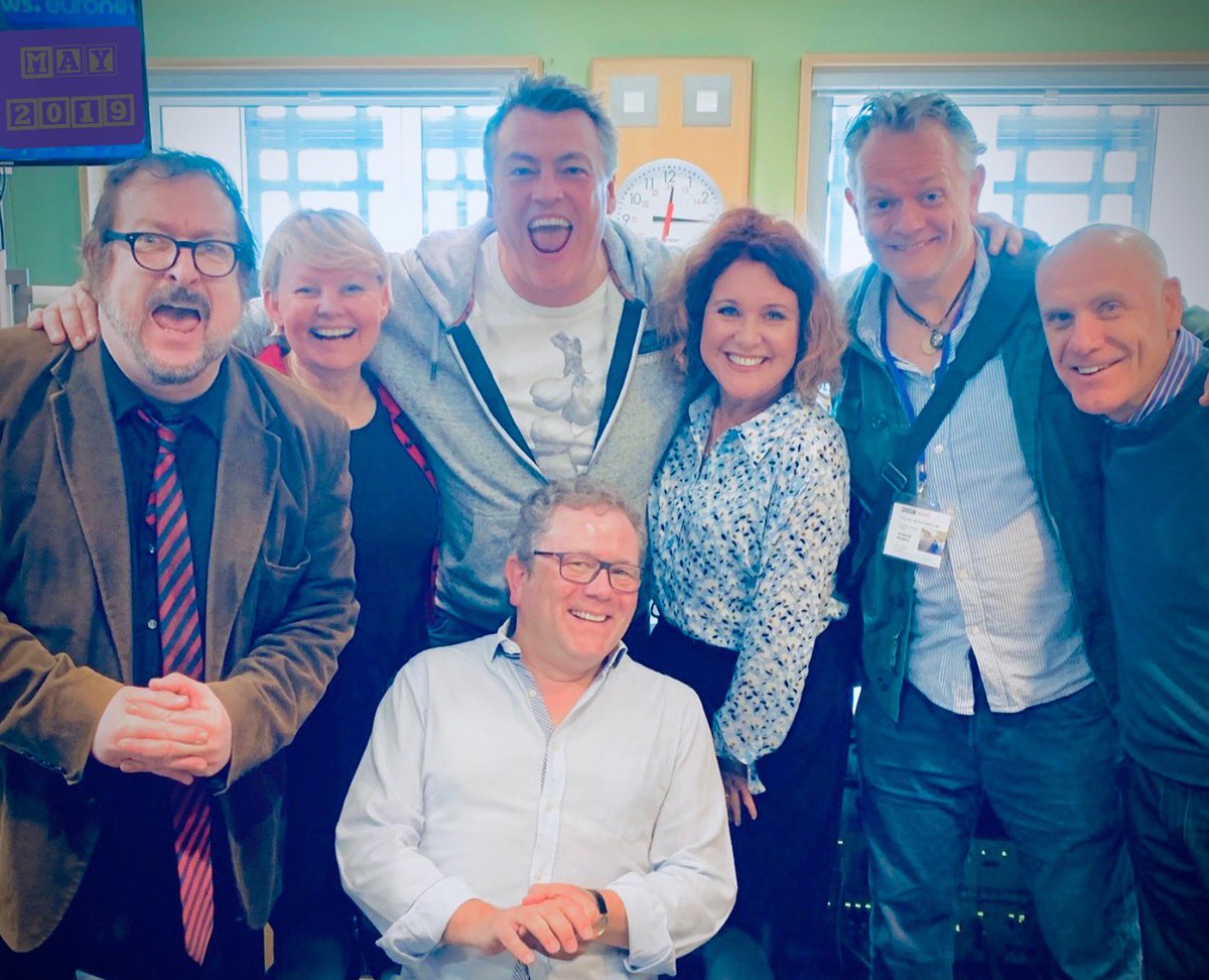 Just been at Wogan House to chat with @theJeremyVine on @BBCRadio2 and share some treasured memories of dear #SteveWright It was always such an uplifting joy to be on Steve’s show.. here with @thatjanravens @lewismacleod @hubabakanda @RealbobbiePryor & @radiostimsmith