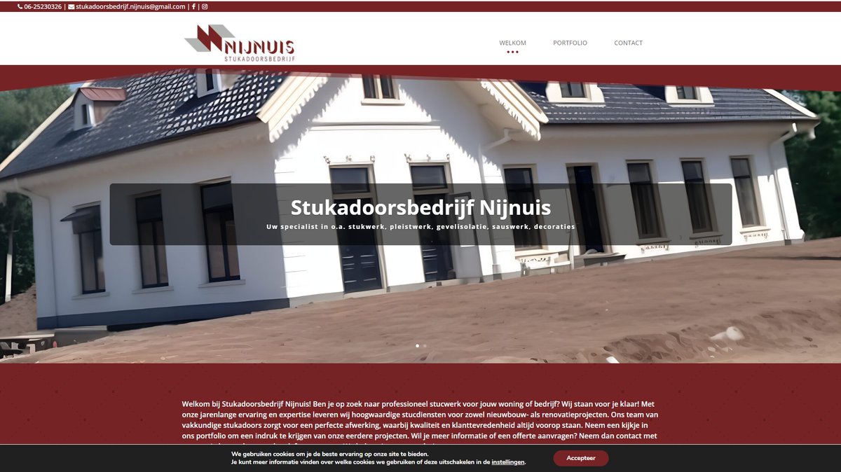 CodeplazaDesign's tweet image. Nieuw opgeleverde website voor Stukadoorsbedrijf Nijnuis:

Stukadoorsbedrijf Nijnuis bestaat 28 jaar. Het familie bedrijf met 3 broers.

Bezoek de website voor een impressie: stukadoorsbedrijf-nijnuis.nl

#wordpress #divi #responsief