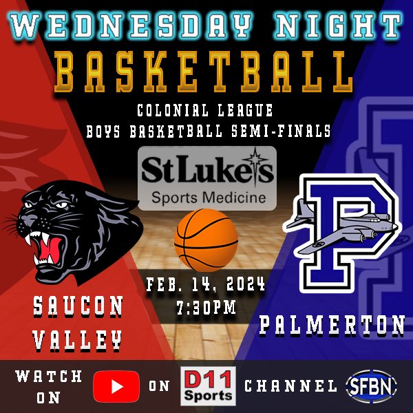 D11Sports (@d11sports) on Twitter photo WEDNESDAY NIGHT BBALL:
Whitehall HS the site for the <a href="/Colonial_League/">Colonial League</a> Boys/Girls semis.
It’s our D11Sports.com Game of the Week Presented by <a href="/mystlukes/">St. Luke's University Health Network</a>.
Girls 545: Northwestern vs Palmerton
youtube.com/live/EZ5Ren8qR…
Boys 730: Saucon Valley vs Palmerton WEDNESDAY NIGHT BBALL:
Whitehall HS the site for the <a href="/Colonial_League/">Colonial League</a> Boys/Girls semis.
It’s our D11Sports.com Game of the Week Presented by <a href="/mystlukes/">St. Luke's University Health Network</a>.
Girls 545: Northwestern vs Palmerton
youtube.com/live/EZ5Ren8qR…
Boys 730: Saucon Valley vs Palmerton
