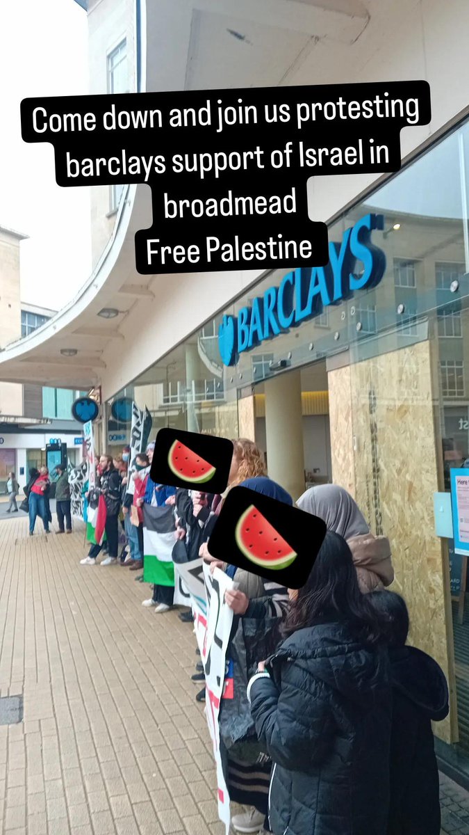 Protest Barclays Broadmead now!
#FreePalestine