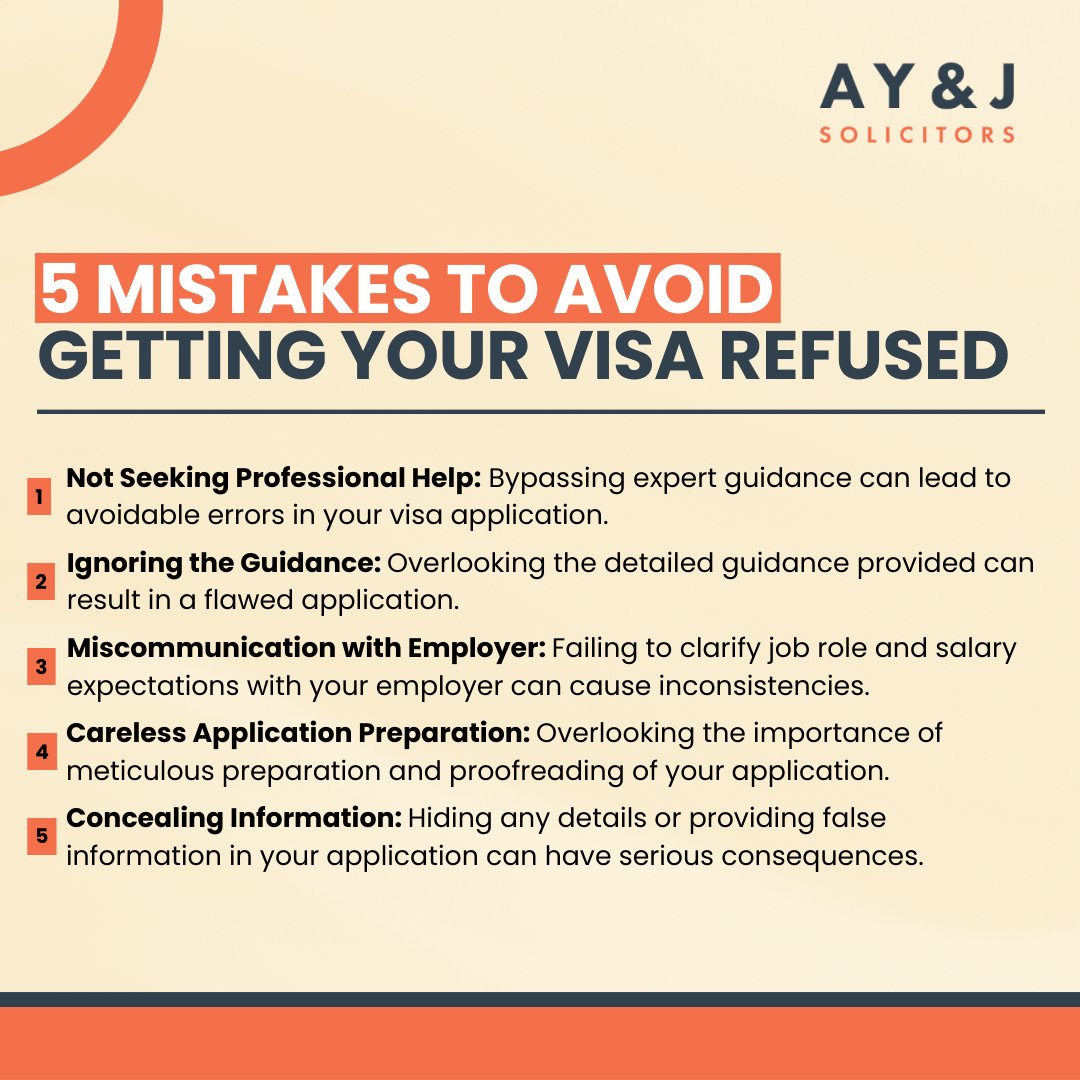 AYJSolicitors's tweet image. Swipe to avoid common mistakes that will get your visa rejected. 

Navigating visa complexities? Share your challenges, let&apos;s find solutions together.

#UKWorkVisa #VisaApplicationTips #ImmigrationInsights
