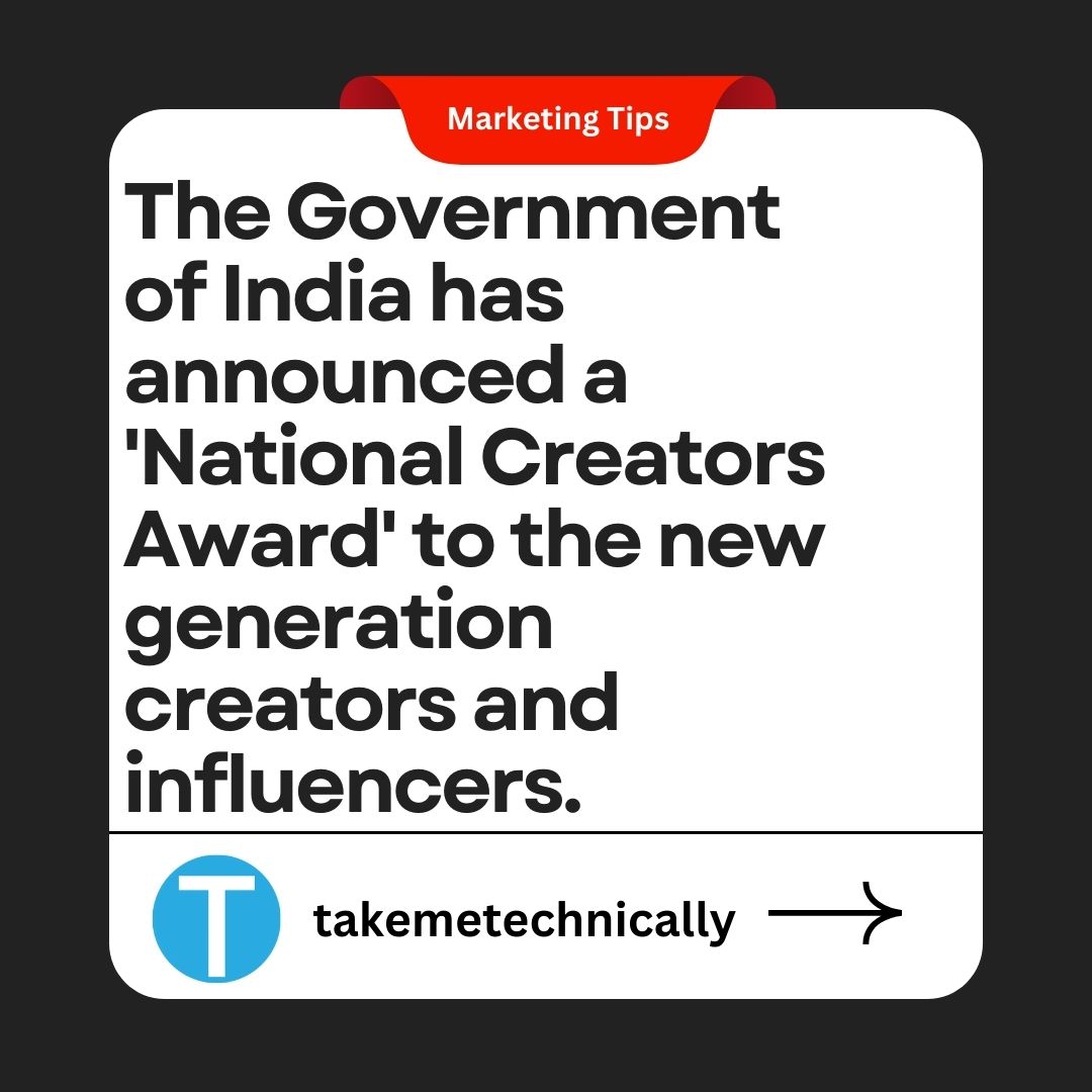TMTechnically's tweet photo. 🎖️Recognizing the best in the Creator Community --- The First Creator Award 2024. 🔥The Government of India has announced a 'National Creators Award' to motivate the creators of India, #nationalCreativityaward,#nationalCreatorsAward,#India,#Award https://t.co/PCTpSyPHdZ