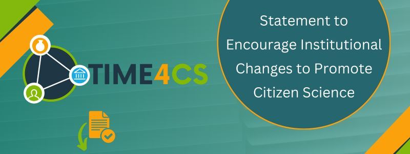 📣'It is time for #CitizenScience!' 🌍 Sister project @TIME4CS has issued a statement to encourage Institutional Changes to promote #CitizenScience. 💼 It is accompanied by a set of practical, adaptable and innovative #recommendations. Learn more: ➡️ lnkd.in/dtMGC6SE
