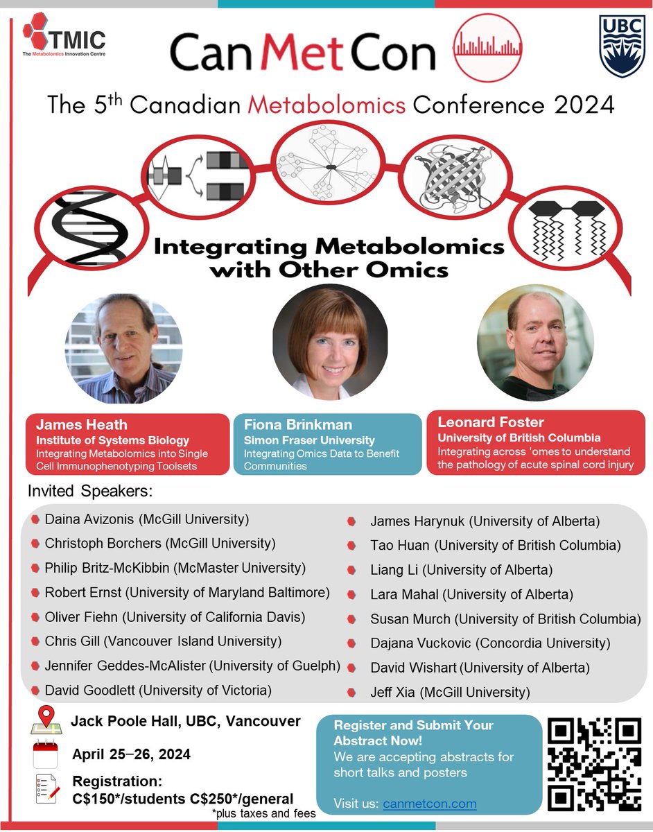 Come join us at #CanMetCon2024 in Vancouver! #TMIC #UBC #Metabolomics