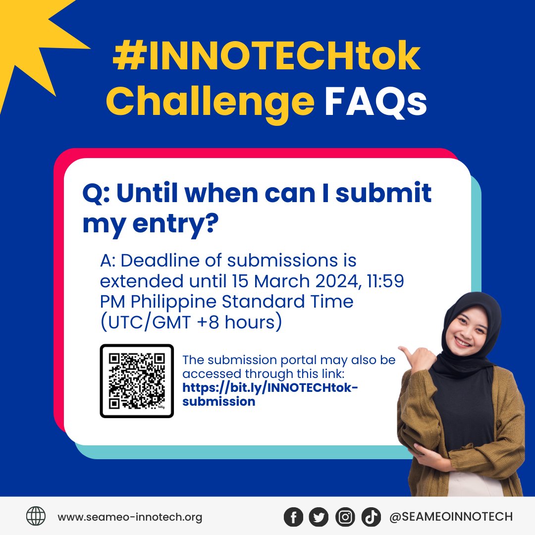 SEAMEOINNOTECH's tweet photo. We know you're curious 🤔 so we answered some of your frequently asked questions 👇👇👇
#INNOTECHtok #SEAMEO #INNOTECH #SoutheastAsia #teacher #teacherdevelopment #schoolleadership #alternativelearningsystem #ALS #improvinglearningoutcomes #FAQ https://t.co/S3bAdhSOQU