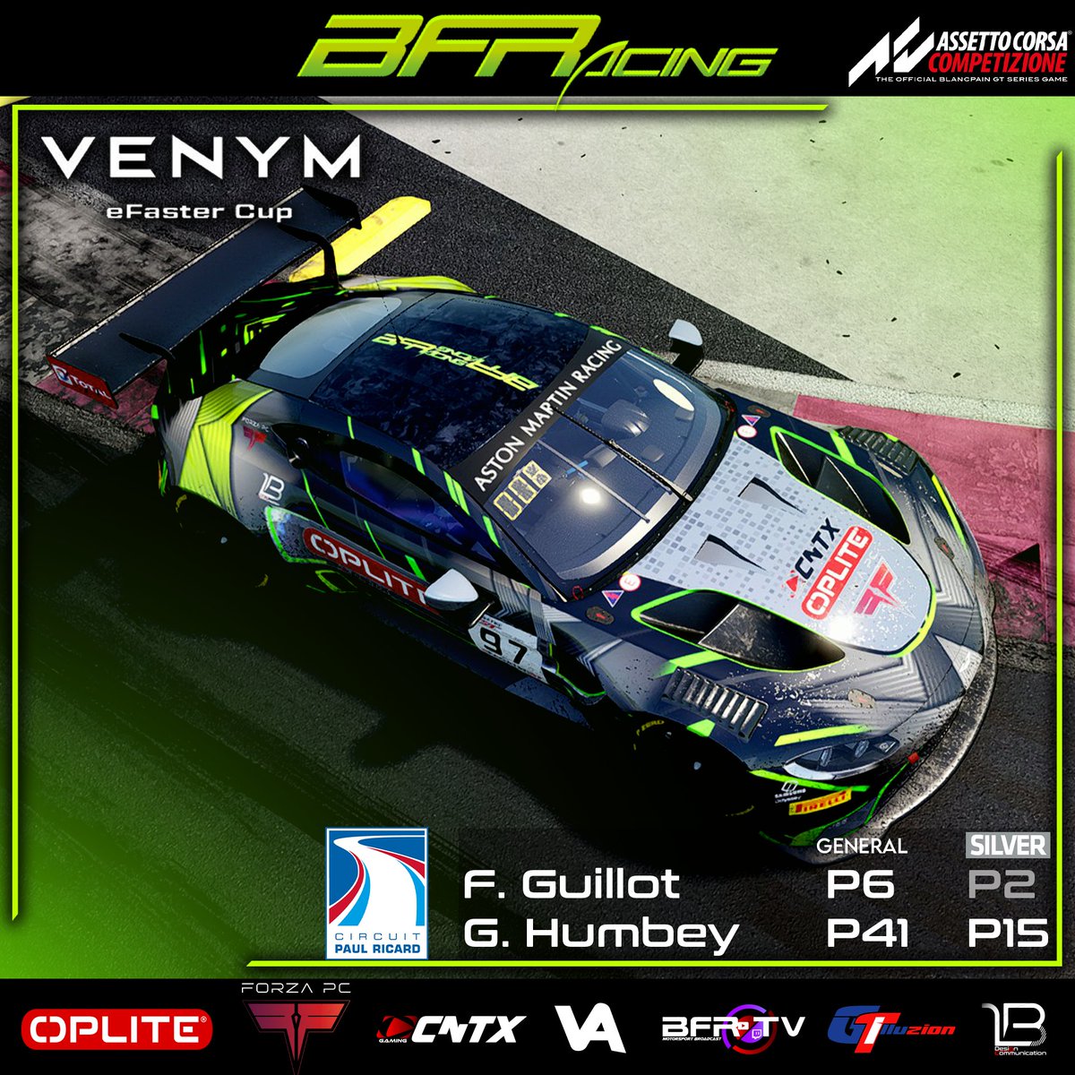 BFRacing Esport (@bfracingesport) on Twitter photo Strong result for Fab and not we expect for Gaetan... Next race on <a href="/efastercup/">eFaster VENYM Cup</a> next week, see you at Zolder ! #esport #simracing #assettocorsa #racecar #gaming Strong result for Fab and not we expect for Gaetan... Next race on <a href="/efastercup/">eFaster VENYM Cup</a> next week, see you at Zolder ! #esport #simracing #assettocorsa #racecar #gaming