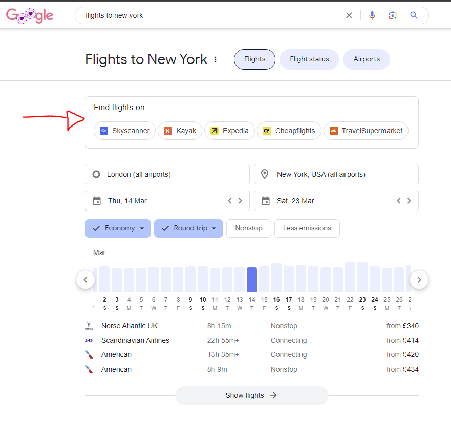 AngieRoo14's tweet photo. @rustybrick Is this "Find flights on" feature new? #Seo https://t.co/UUzEyp7yK7