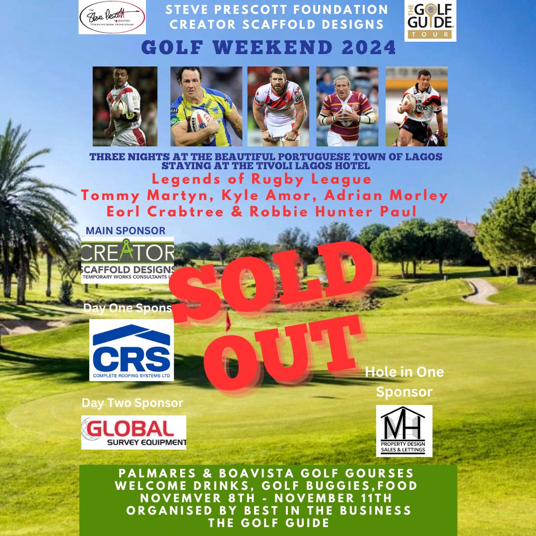 Massive thank you to all the 88 Golfers who have SOLD OUT this years #RugbyLeague #Invasion to #Lagos #Portugal There are still a few places left if you want to spectate & join in the fun & games! If you want to go on reserve list to play get in touch with ❤️@golfguidehq ❤️🏌️‍♂️🍻🌞