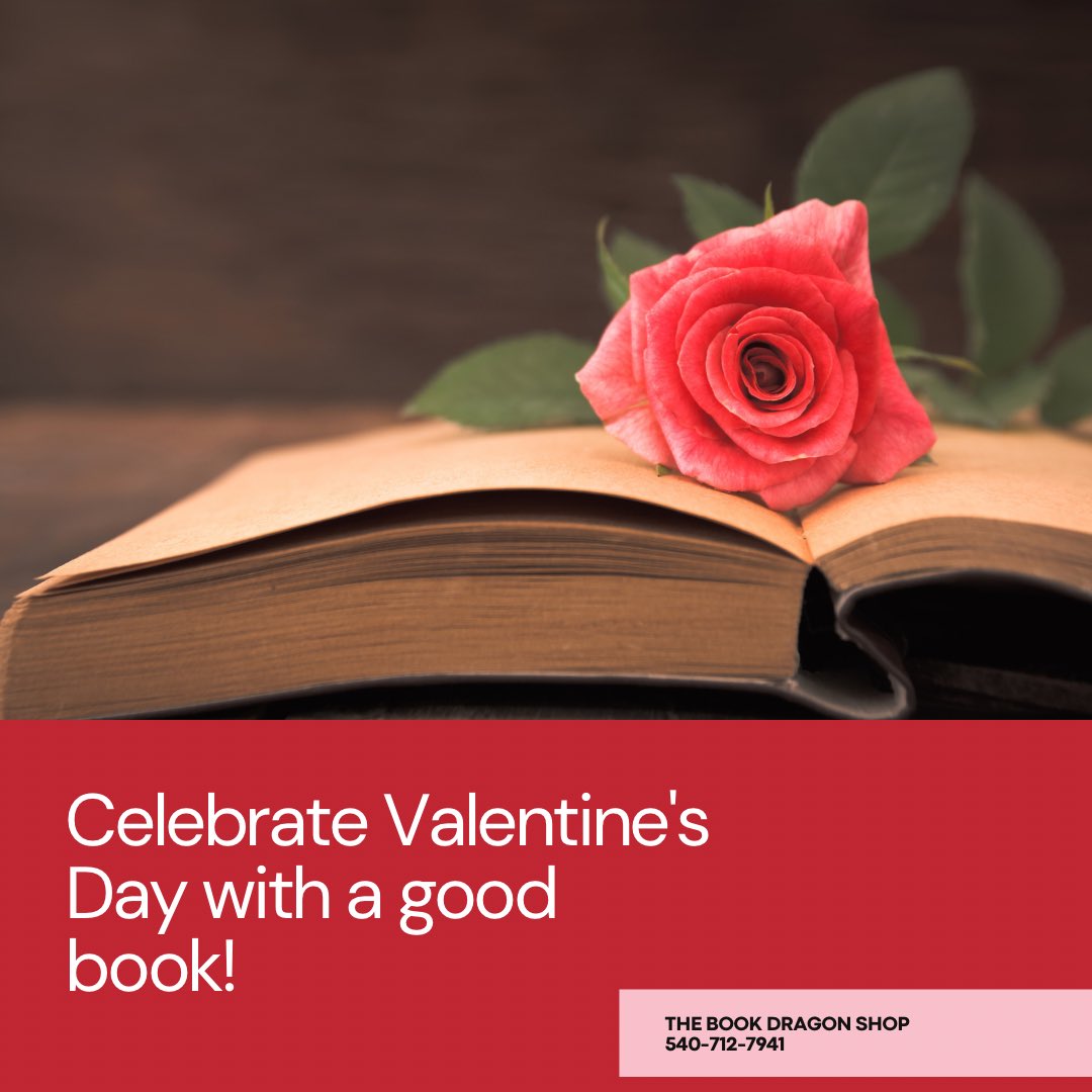 This Valentine’s Day, let’s turn the page.
So here’s to gifting tales instead of blooms,
For in the pages, love  and adventure eternally blooms!
Happy Valentine’s Day! #thebookdragonshopstauntonva #indiebookstore #valentinesday #downtownstaunton #shoplocal