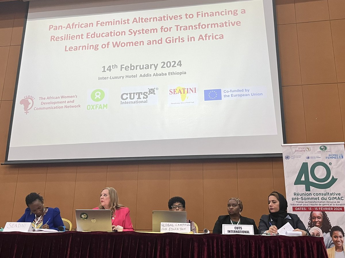 <a href="/SRHRAllianceUg/">SRHR Alliance Uganda</a> <a href="/KenyaSRHR/">Kenya SRHR Alliance</a> <a href="/SRHRCommission/">Guttmacher-Lancet Commission</a> <a href="/oduor_maureen/">Maureen Oduor</a> <a href="/PlanEU/">Plan International EU</a> <a href="/AP/">The Associated Press</a> <a href="/PlanGlobal/">Plan International</a> <a href="/PlanWACA/">Plan International West and Central Africa</a> <a href="/GimacYouth/">Gimac Youth Network</a> <a href="/UN_Women/">UN Women</a> African 🌍 countries are loosing USD $ 8Billion every year and this inhobits financing education. Happening now is a Pan African Feminist pannel <a href="/GimacNetwork/">GIMAC Network</a> in 🇪🇹 #40GIMAC ✊🏾