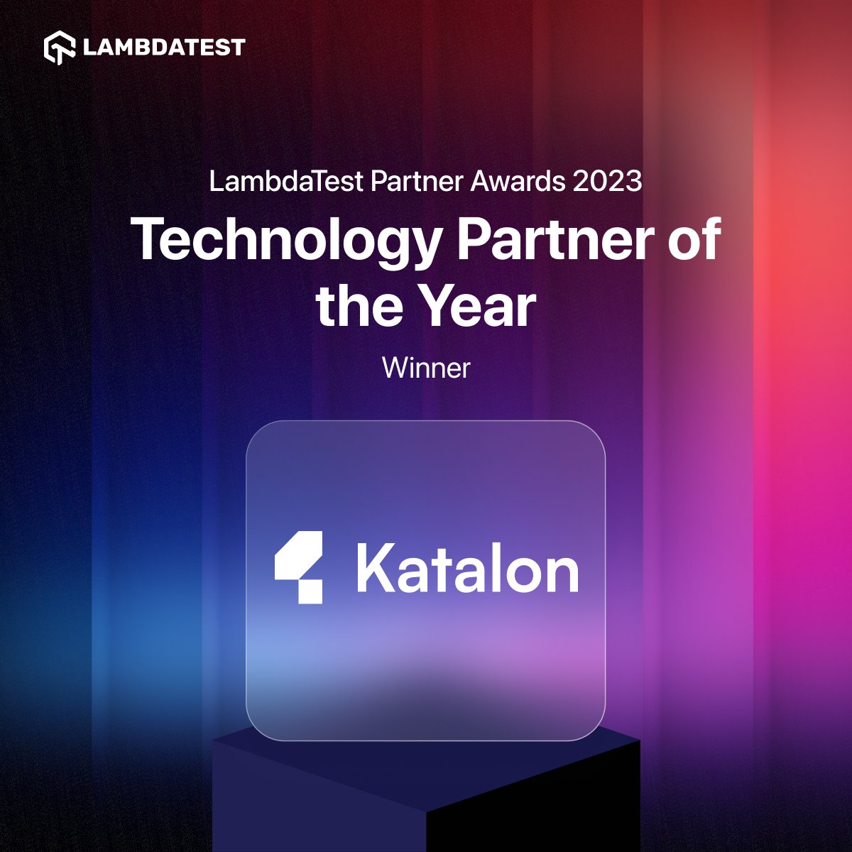 testmuai's tweet photo. We ❤ Partners
🏆 Congratulations to @KatalonPlatform for winning 'Technology Partner of the Year' at the LambdaTest Partner Awards 2023!

Their seamless integration with LambdaTest enhances testing capabilities, reducing friction and empowering users to expand test coverage and automate cross-browser testing.

Happy Valentine's Day to our Partners!

Check out the rest of the winners ➡ https://t.co/XYxlbaAmh0

#LambdaTestYourApps #LambdaTestPartnerAwards #DigitalTransformation