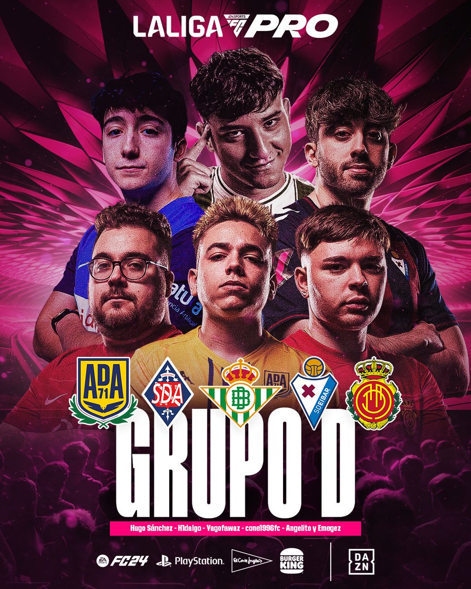 𝐆𝐑𝐔𝐏𝐎 𝐃
🎮 <a href="/AD_Alcorcon/">A.D. Alcorcón</a> 
🎮 <a href="/SDAmorebieta/">SD Amorebieta</a> 
🎮 <a href="/RBetisEsports/">Real Betis eSports</a> 
🎮 <a href="/SDEibar_eSports/">SD Eibar esports</a> 
🎮 <a href="/RCD_Mallorca/">RCD Mallorca</a> 

#LALIGAFCPro