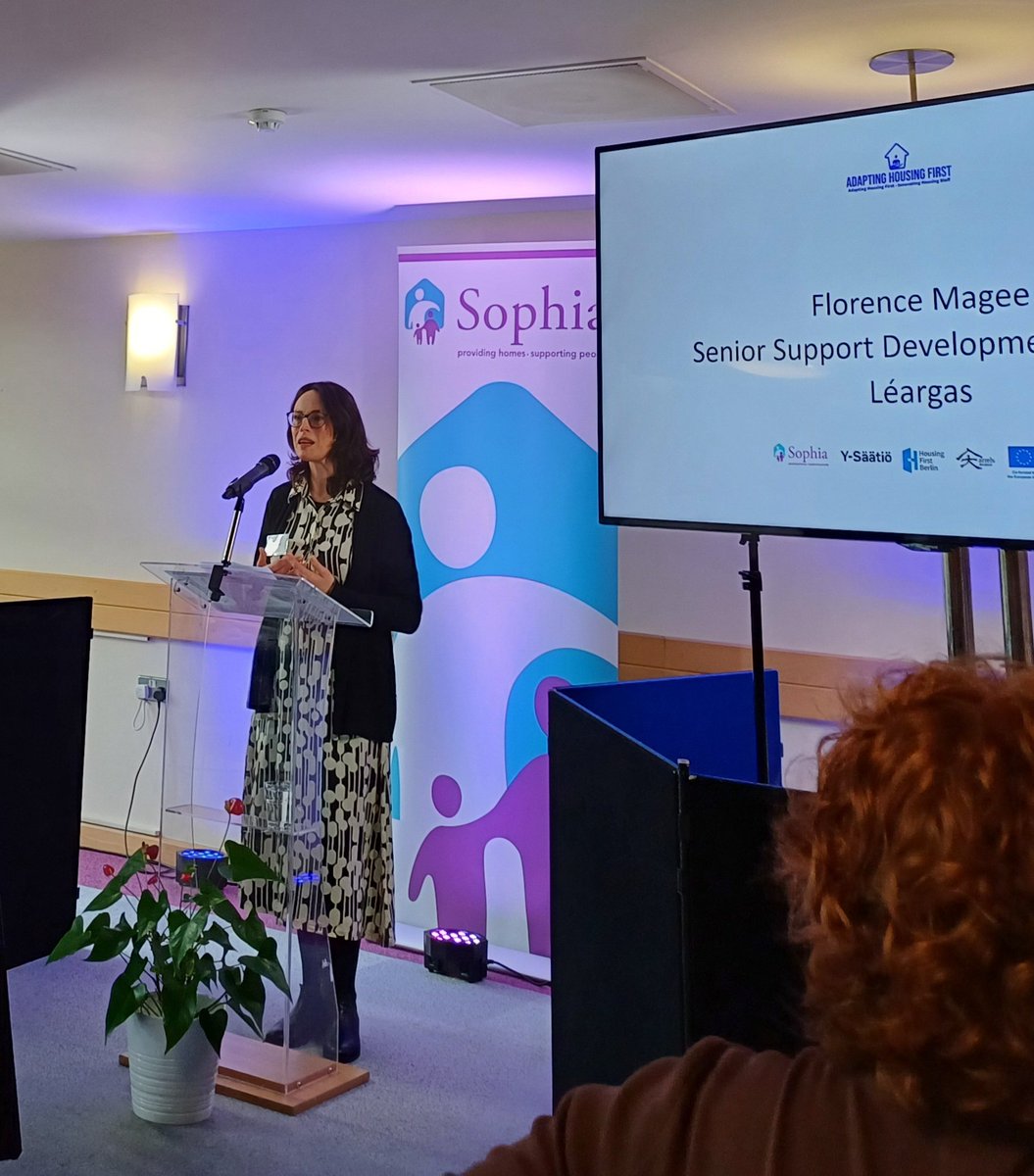 Florence Magee of @Leargas describing #AdaptingHousingFirst project as a shining example of how EU partners can come together. 'A very exciting, very timely project' @DeptofFHed @DeptHousingIRL @HousingFirstIRE @ysaatio @HousingFirstB @ArrelsFundacio