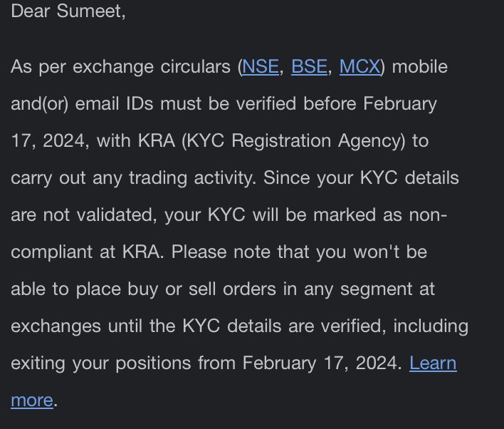 eSumeet's tweet photo. Kya backchodi hai! 14th ko bolre kyc update karo varna sab freeze kar denge on 17th .. aisa kon karta hai valentine ke din! Kon hurt kiya aaj mere bhai BSE and NSE ko! https://t.co/7X0cEdgVyU