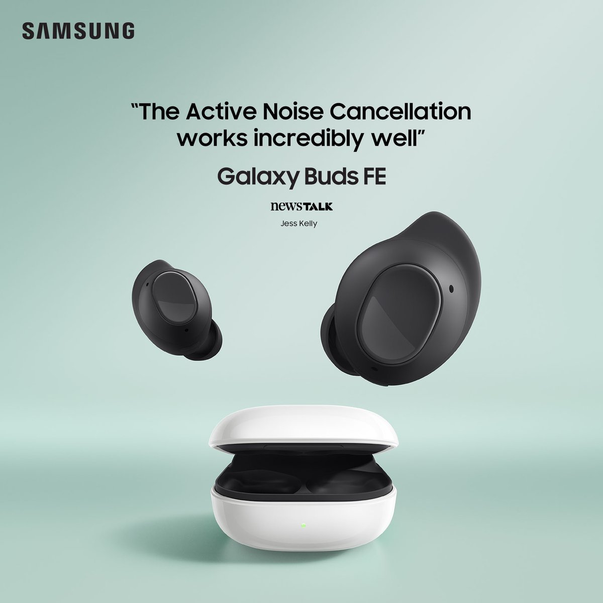 Here’s what Jess Kelly from Newstalk has to say about the new Galaxy Buds FE.​ Galaxy Buds FE deliver exactly the sound you want –block out noise to stay immersed in your playlist, or let in outside sound when you need to.​ Available now.​ (samsung.com)